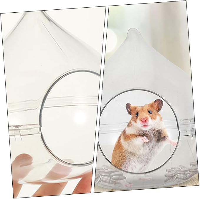 Transparent Hamster Sand Bath Box Small Dust Bath Container for Chinchillas Small Pets Easy to Observe for Bathing Playing Suitable for Hamster Cage Accessories
