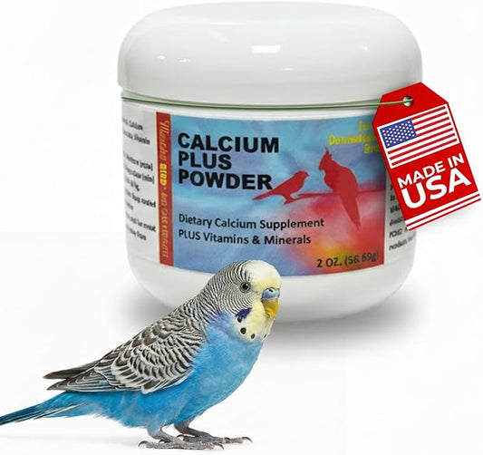 Morning Bird Calcium Plus Powder for Birds 2 oz – Calcium Supplement with Vitamin & Protein Powder – Supports Bone Health, Muscle Function & Digestive Balance – Easy-to-Mix Calcium Formula