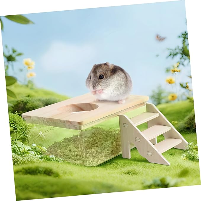 Kisangel Easy Replacement Small Animal Litter Box Stylish Hamster Bathroom Bath Sand for Hamster Shower Chinchilla Dust Bath