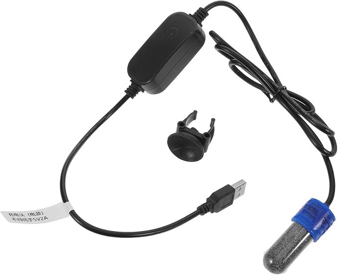 Abaodam Mini Aquarium Heater for Fish Bowls and Betta Fish, USB Powered Auto Temperature Control, Black Plastic and Glass Design, Space-Saving Heater for Small Home Aquatic Environments