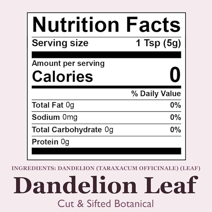 Organic Positively Botanicals Company, Dandelion Leaf, Herbal Loose Leaf Botanical, 4 Ounce