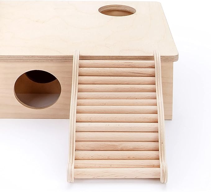 Niteangel Hamster Climbing Toy Wooden Ladder Bridge for Hamsters Gerbils Mice and Small Animals (Small - 6.3'' L)