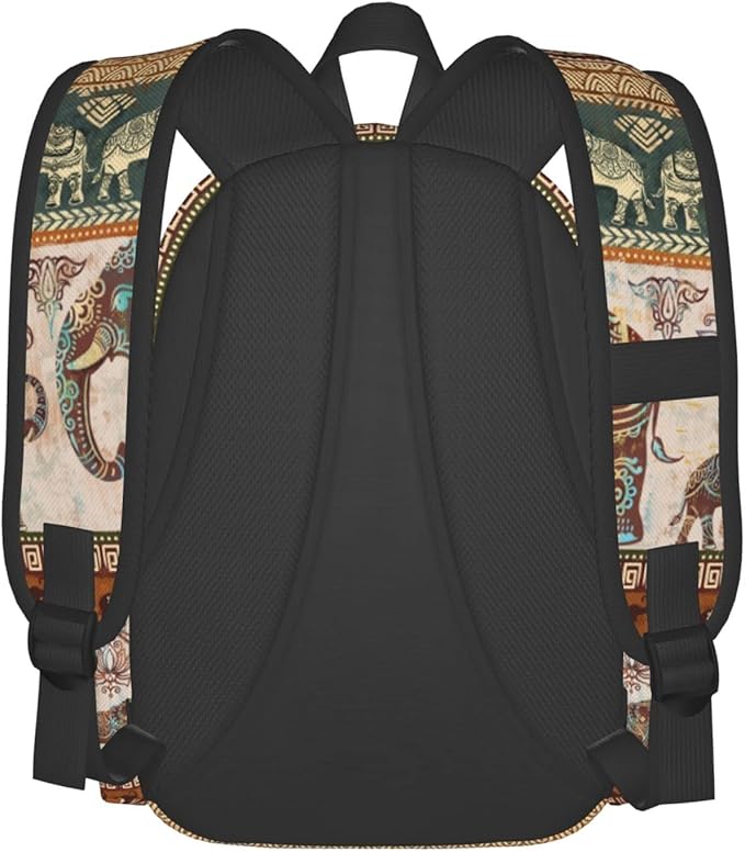 lotus elephants Backpack for Women 16.7 inch Travel Casual Laptop Backpack Lightweight Waterproof Durable Hiking Daypack