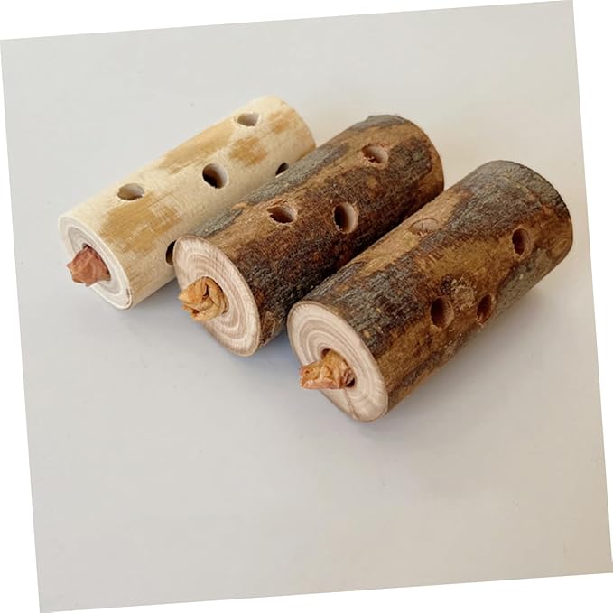 2pcs Natural Teething Toys Apple Wood Nibbling Sticks for Small Animals Chew Toys for Rabbits Hamsters Guinea Pigs
