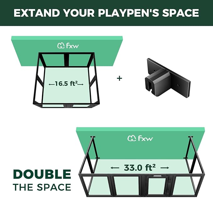 FXW Fence-to-Wall Anchors (Pack of 4) for AuraSpace Playpen – Accessory Only, Safely Expand Your Dog’s Play Area, Fits 35" H Acrylic Playpen, Black
