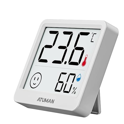 Mini Digital Hygrometer Indoor Thermometer with Temperature and Humidity Monitor for Bedroom, Reptile Tank, Guitar Case, Greenhouse and Cellar Closet, Fahrenheit or Degree Celsius