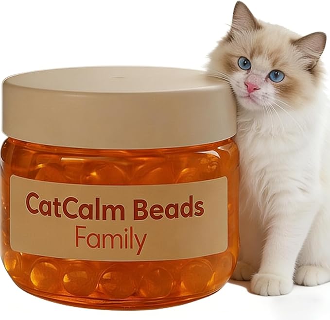 Cat Calm Beads Family, Cat Calming Diffuser Gel Non Plug in, 1 Pack Cat Anxiety Relief, Lasting 2 Months, Downtime More Peaceful for Pets and Owners Alike. (1pc)