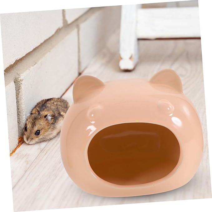 Yardwe Ceramic Hamster Hideout Small Pet Cage Cozy Bed for Rats Hedgehogs Guinea Pigs