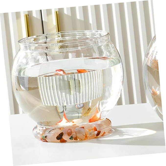Fish Bowl Transparent Tabletop Fish Tank Globe Bowl for Goldfish Clear Plastic Tank Decor Desktop Aquarium for Home Office Party Plant Display