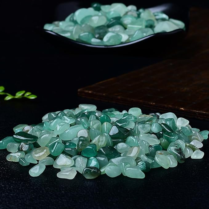 Erliway Green Aventurine Crystal Chips Bulk for Vase Filler, 0.5 lb 7-9 mm | Natural Crushed Crystal Stone for Spell Jar, Aquarium Gravel, Reiki Healing Meditation, Jewelry Making, Resin Art, Home Décor