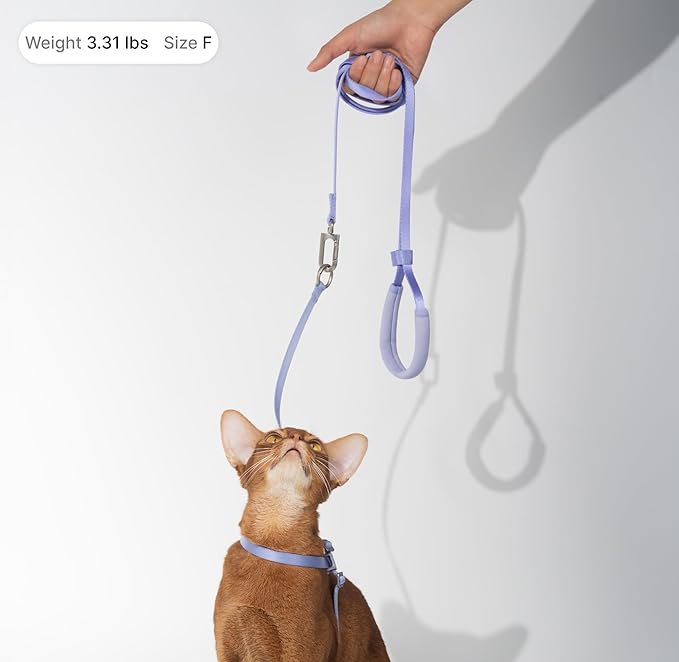 Cat Harness and Leash Set, Escape Proof Cat Harness Lightweight Leash with Padded Handle, Adjustable Leash Harness for Kitten>4lbs Small Large Cats Walking Training (Blurple, M)