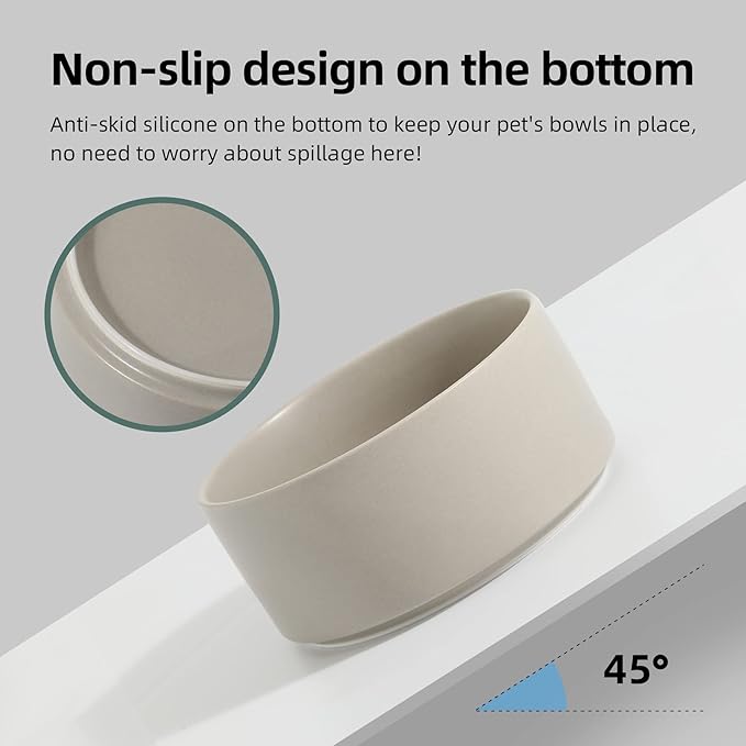 Havniva 8.3” Dog Bowl Ceramic Dog Food and Water Bowl, Durable Dog Water Bowl with Non-Slip Rubber Base Large Capacity Feeding Dishes for Large Dogs