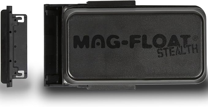 Mag-Float Large + Plus Black Stealth Glass Magnet Aquarium Scraper Cleaner with Blade - Floating Magfloat Magnetic Leaning Tool