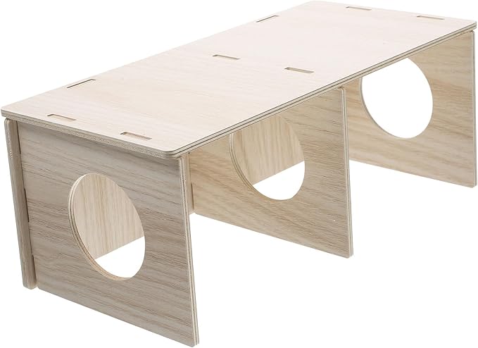 Gadpiparty Wooden Hamster Habitat with Two Rooms, Wood Cabin and Hideout for Guinea Pigs, Mice, Rats, and Small Pets – Toy for Play and Rest