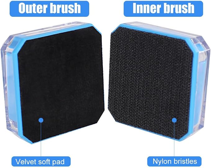 DONGKER Mini Aquarium Magnetic Cleaner,Magnet Brush Algae Scrapers No Floating Aquarium Cleaning Tool for 0.2"-0.5" Thick Fish Tank