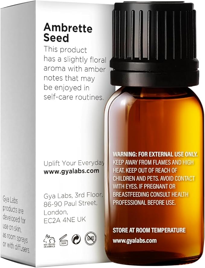 100% Pure Ambrette Seed Essential Oil - 0.34 Fl Oz - Ambrette Seed Oil for Hair, Skin, Diffuser, Aromatherapy & DIY Candle Making Scent