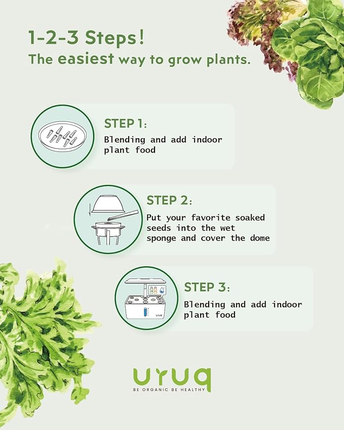 URUQ 140Pcs Hydroponic Pods Supplies: Compatible with AeroGarden Grow Anything Herb Kits - Includes Grow Sponges Grow Baskets Grow Domes Labels - Hydroponics Supplies for Most Brand (Pack of 2)