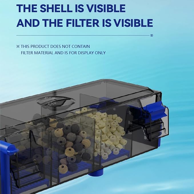 Hang On Aquarium Filter, Multi-Layer Aquarium Filter for 23.8 Gallon Fish Tanks, Low-Noise Operation Fish Tank Filter, Fish Tank Hang on Back Filter for Freshwater Saltwater Tank 110V ZY-A F-380