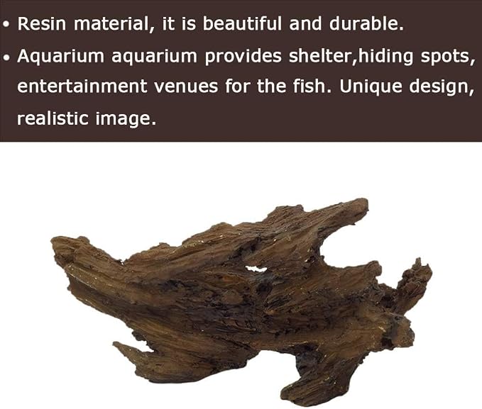 Tfwadmx 4 Pcs Aquarium Resin Driftwood Decoration Log Fish Tank Cave Hideout Wood Decor Freshwater Betta Ornament Aquarium Decorations