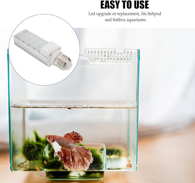 UEETEK E27 5W Led Lamp for Fish Tank Aquarium Light for and Box Led Lamp for Aquarium Plant Growth White 5.11 X 1.49 X 1.49 in