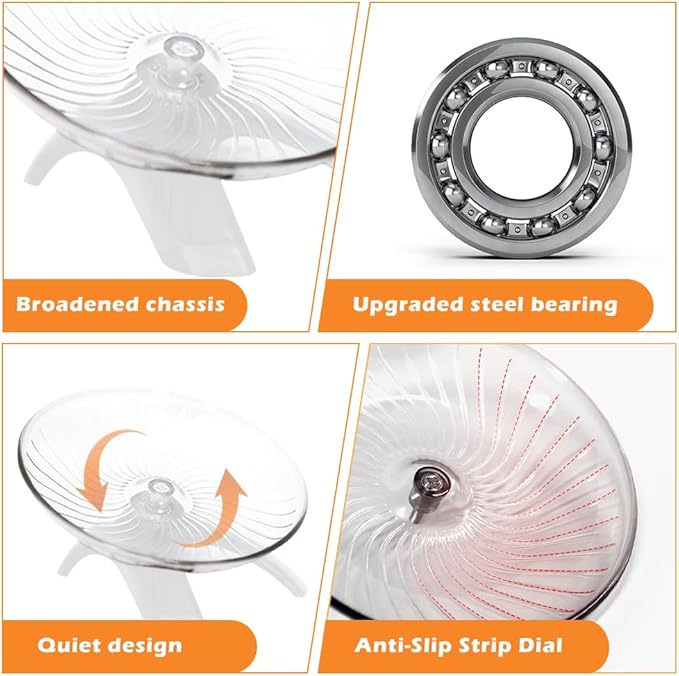 Hamster Wheel, Hamster Flying Saucer Silent Running Exercise Wheel for Hamsters, Hermit Crab, Mice, Gerbil Small Cage(Color:White)