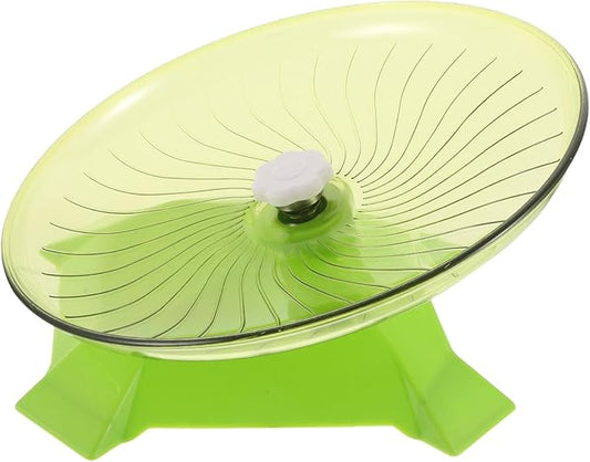 Hamster Flying Saucer Wheel 24cm Silent Double-axle Plastic Running Exercise Wheel for Small Pets Gerbils Dwarf Hamsters Matcha Green