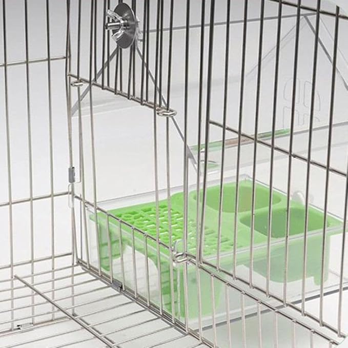 Pull-Out External Parrot Feeder,2025 New Multi-Function Hanging Mess-Free Bird Feeder,with Two Food Troughs, Pull-Out Design,Easy to Fill/Clean,Long-Lasting Outdoor Use for Finch and Hummingbird