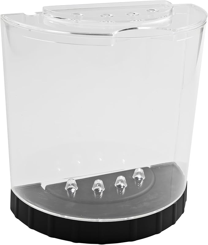 Tetra LED Half Moon Aquarium Kit, 1.1 Gallons, Small, Clear Plastic Fish Tank With Curved Front, Easy Feeding And Movable, Energy-Efficient LEDs Ideal For Bettas Great As Desk Aquarium