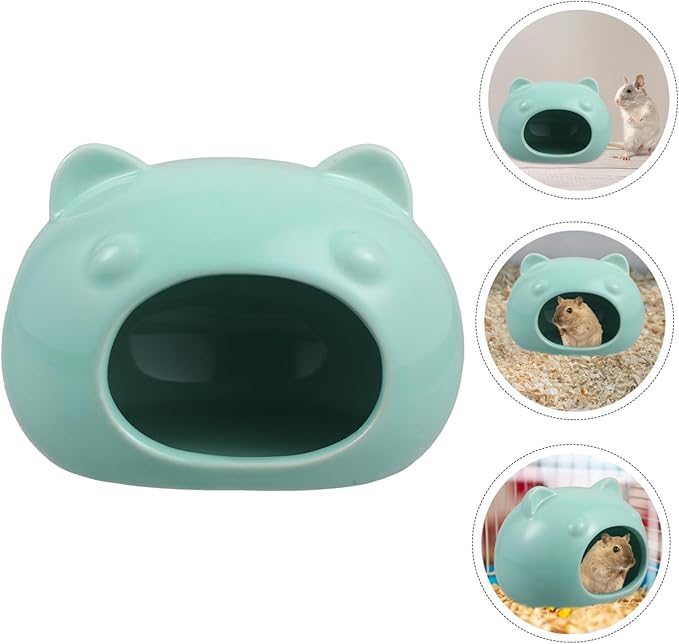 BESPORTBLE Adorable Small Pet Hideout Cozy Ceramic House for Hamsters Gerbils Small Animals Lightweight Design for Easy Placement Sleeping Nest for