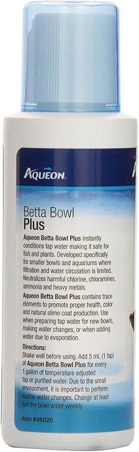 Aqueon 3 Pack of Betta Bowl Plus Water Conditioner & Dechlorinator, 4 Fluid Ounces Each