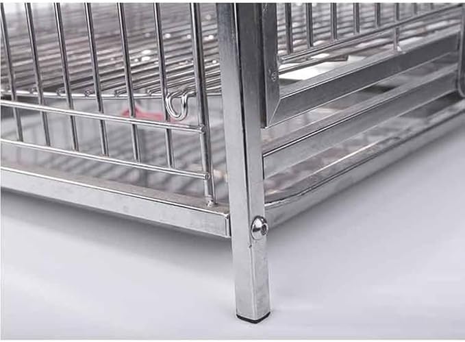 Parrot Parakeet Cage Stainless Steel Breathable Travel Cage Wrought Iron Bird Carrier Parrot Bird Cage for Extra Small Finch Zoo Love Bird Parakeets, Lovebirds, African Grey, Conure