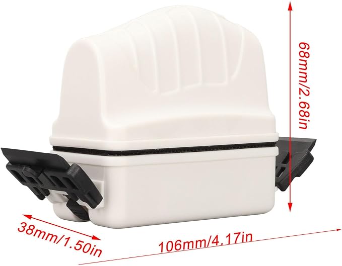 Aquarium Glass Cleaner, Strong Magnetic Scraper, Double Blade Magnetic Brush for Comprehensive Cleaning, Ergonomic, Suitable for Fish Tank up to 15.7", 2 (WHITE)