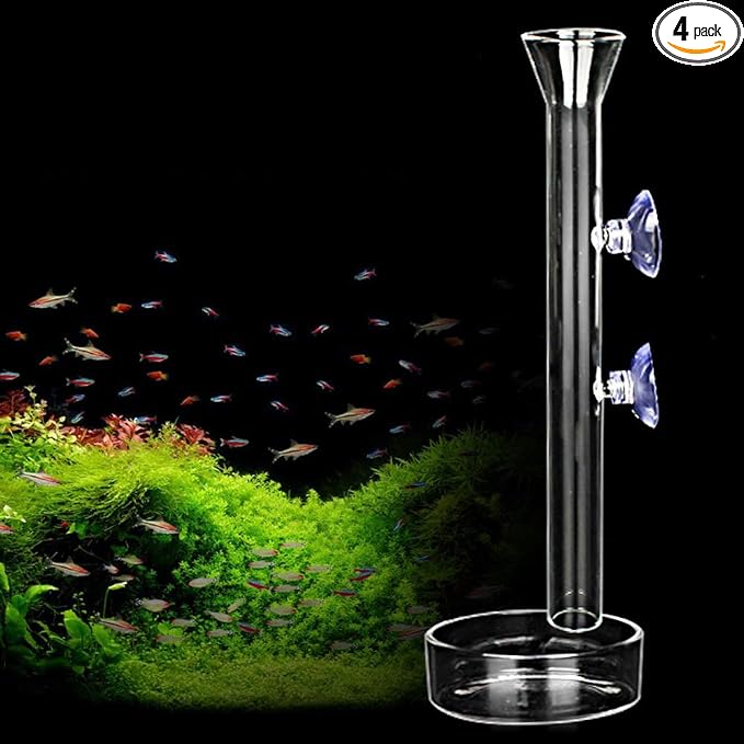 Shrimp Feeding Tube and Dish,Clear Crystal Glass Shrimp Feeder Tube Tray for Fish Tank Aquarium Shrimp (10")