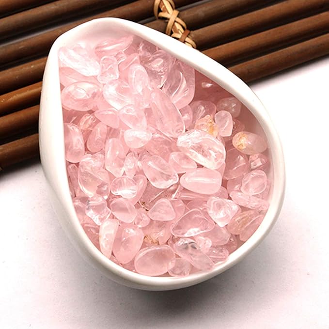 WAYBER Natural Crushed Rose Quartz Pink Crystal Decorative Stones, 2 Pounds | Toxin-Free, Fade-Resistant, Ideal for Reiki Healing, DIY Crafts, Vase Filler, Aquarium & Bonsai Decoration