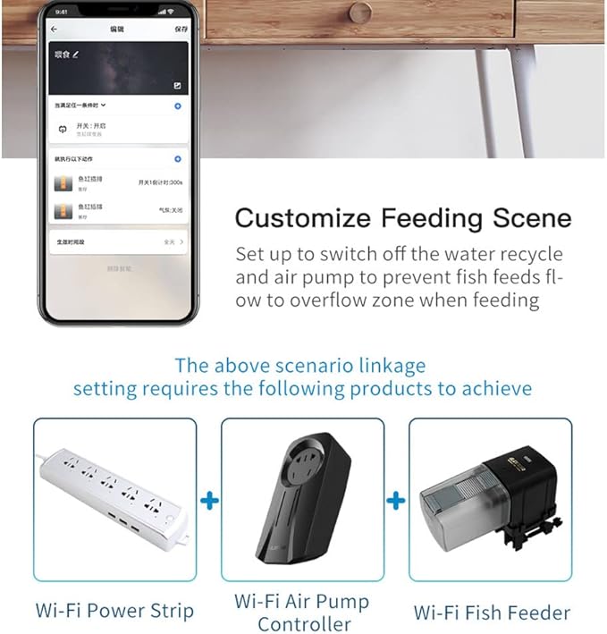 Irfora USB Powered WiFi Intelligent Automatic Aquarium Fish Bowl Food Feeder Home Household Aquarium Intelligent Timing Fish Feeder APP Remotes Control 24 Laguages Compatible with Voice Control