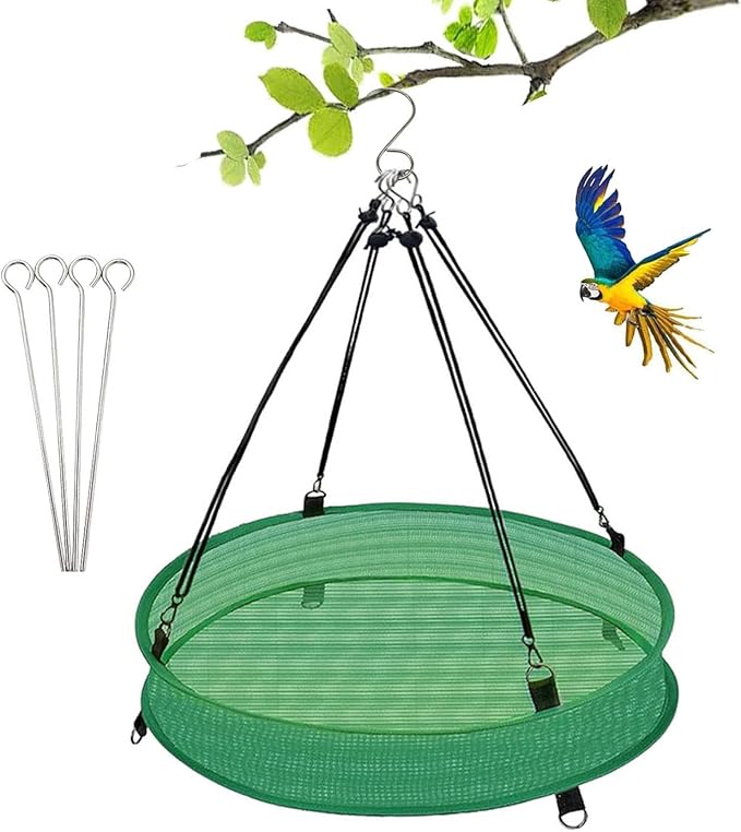 Bird Seed Catcher Tray for Hanging Bird Feeder Platform, 20 inches Birdseed Hoop for Hummingbird Feeders Bee Feeder Outdoor Garden Hanging Tray (Upgraded Against Strong Winds) (1PC)
