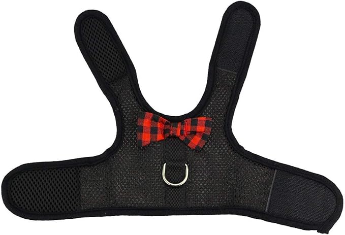 Rabbit Harness with Leash Adjustable Soft Mesh Vest Harness for Bunny Kitten Guinea Pig Rat (S, Black)