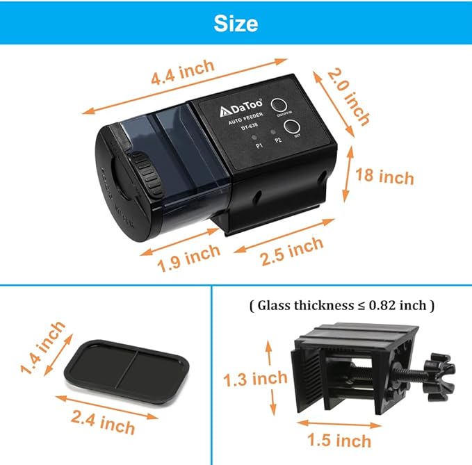 DaToo Aquarium Automatic Fish Feeder for Small Tank Auto Fish Food Dispenser Timer Vacation Betta Feeder with Moisture-Proof Air Hole