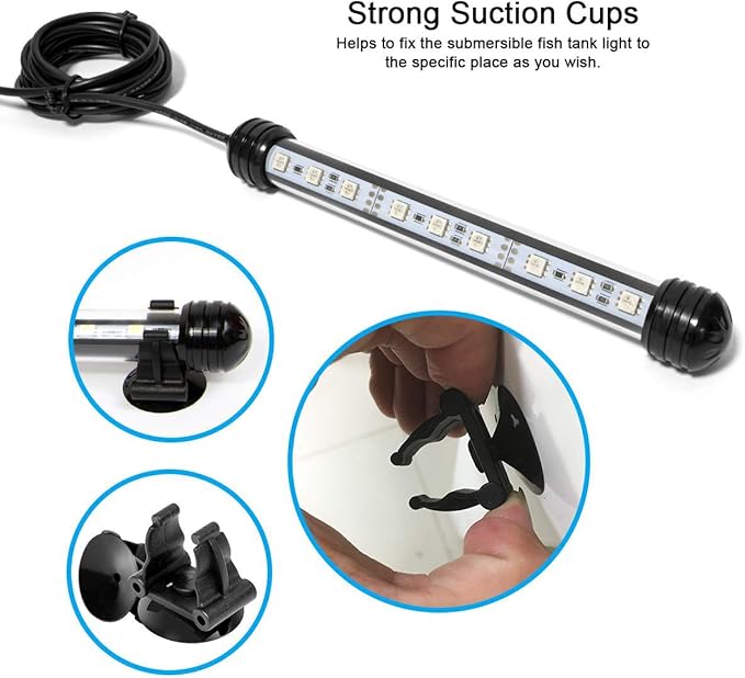 MQ 20 in Submersible LED Aquarium Light, 3.5W Color Changing Fish Tank Light with Remote Control, IP68 Crystal Glass 24 LEDs Lights Bar, for Fish Tank 25-30 inch