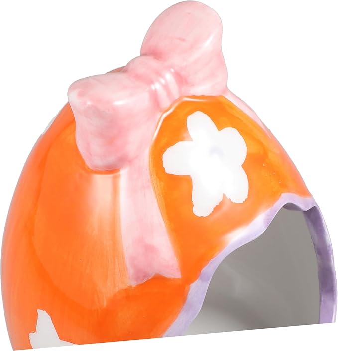 Ceramic Hamster Hide House Small Pet Shelter for Guinea Pigs and Hamsters Decorative Cartoon Nest for Sleeping and Playing Cooling Hideout for Small Animals
