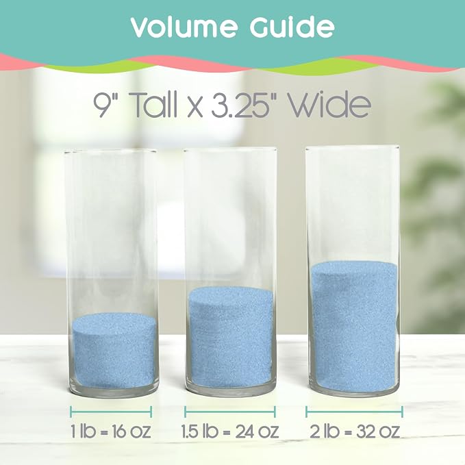 Ice Blue Unity Sand -1.5 LB (22oz), Baby Blue Colored Sand for Weddings, Vase Filler, Home Decor, Crafts, Terrariums, and More