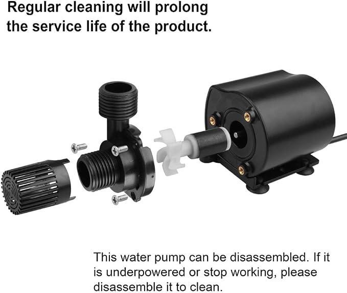 DC 12V Submersible Water Pump for Aquarium, Pond, Fountain | Adjustable Power