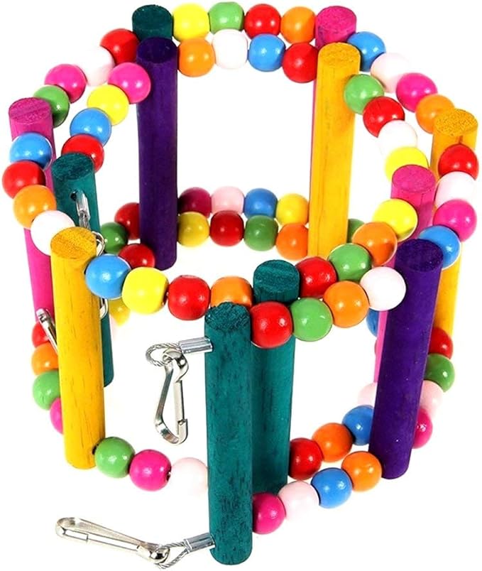 Ladder Bird Toys for Bird Parrot Budgies Cockatiels Parakeets Crawling Bridge Wooden Cage Funny Training Swing Toys 22 inches