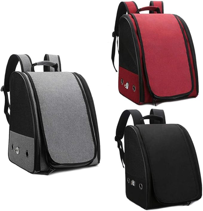 Bird Carriers Pet Parrot Backpack Bird Travel Carrier Outerdoor Breathable Hiking 1Pcs Gray