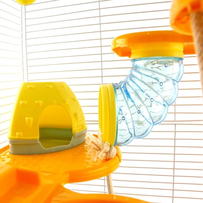 PETZHUBO Hamster Cage Small Animal Cage 3 Layers Cage Size：14.17"(W) X10.63(L) X16.73 (H) Suitable for Hamsters up to 3.5 inch in Length,Blue Colour.