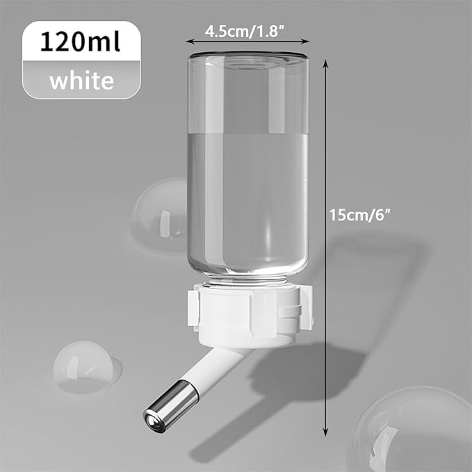 120ml Hamster Water Bottle,wall Mounted No Drip Gerbil Water Feeder Dispenser for Hamster Gerbils Mice Degus Lemming Hedgehog Small-Sized Pet