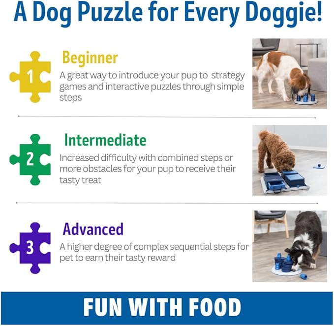 TRIXIE Gambling Tower Dog Activity Interactive Toy, Level 2 Food Puzzle Game, Brain Teasing Treat Dispenser, IQ and Mental Development Toy for Smart Dogs, Enrichment Toy for Boredom Busting