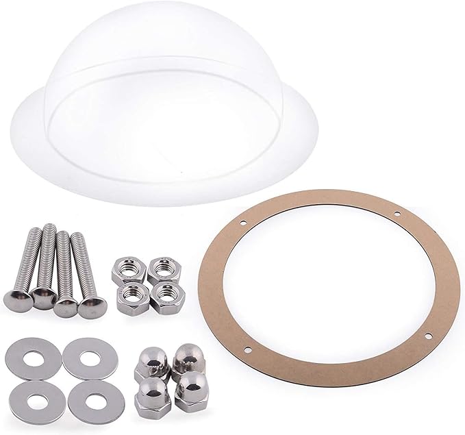 H&B Luxuries Durable Acrylic Dome Dog Window for Fence to View Outside for Satisfying Curious Pets FW058 (2-Pack)