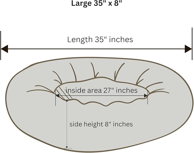 Organic Cotton Canvas Dog Bed: Removable Cover, Natural Fill - Made in USA (Natural, Large 35" x 8" inches)