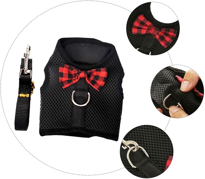 Kisangel Breathable Mesh PET Harness for Small Animals Vest Type Pulling Rope for Rabbits Guinea Pigs and Squirrels Adjustable and Comfortable PET Vest